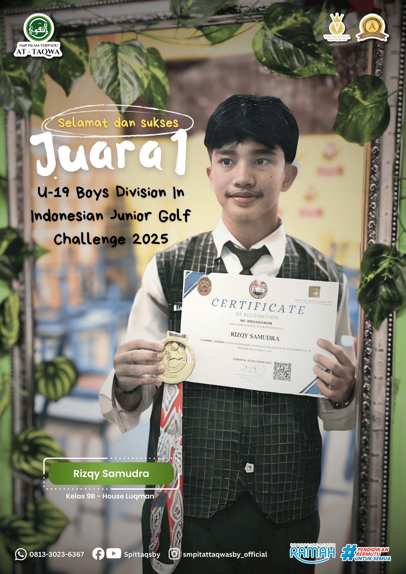 U-19 BOYS DIVISION IN INDONESIA JUNIOR GOLF CHALLENGE 2025